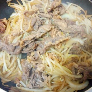 【焼肉風】牛こま肉ともやし炒め